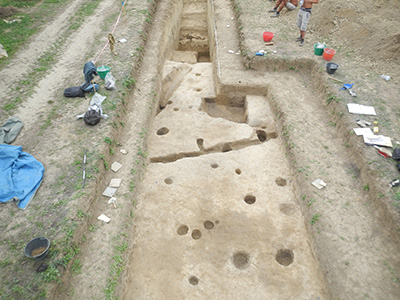 Picture of a sector of the excavation area