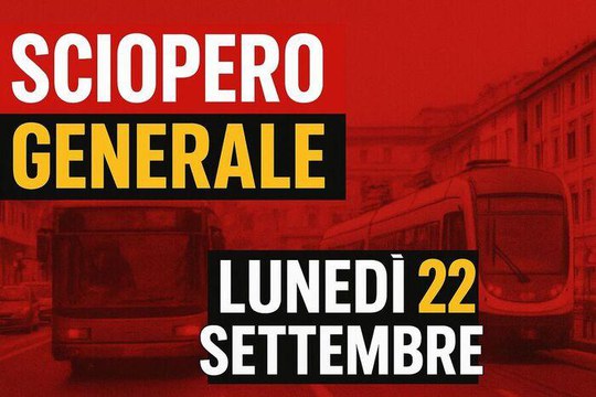 Avviso sciopero generale 22 settembre 2025