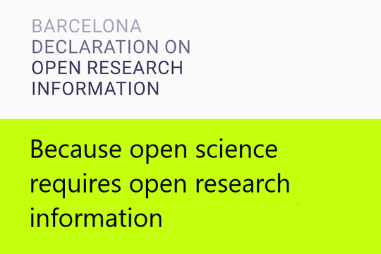 Webinar sulla Barcelona Declaration on Open Research Information
