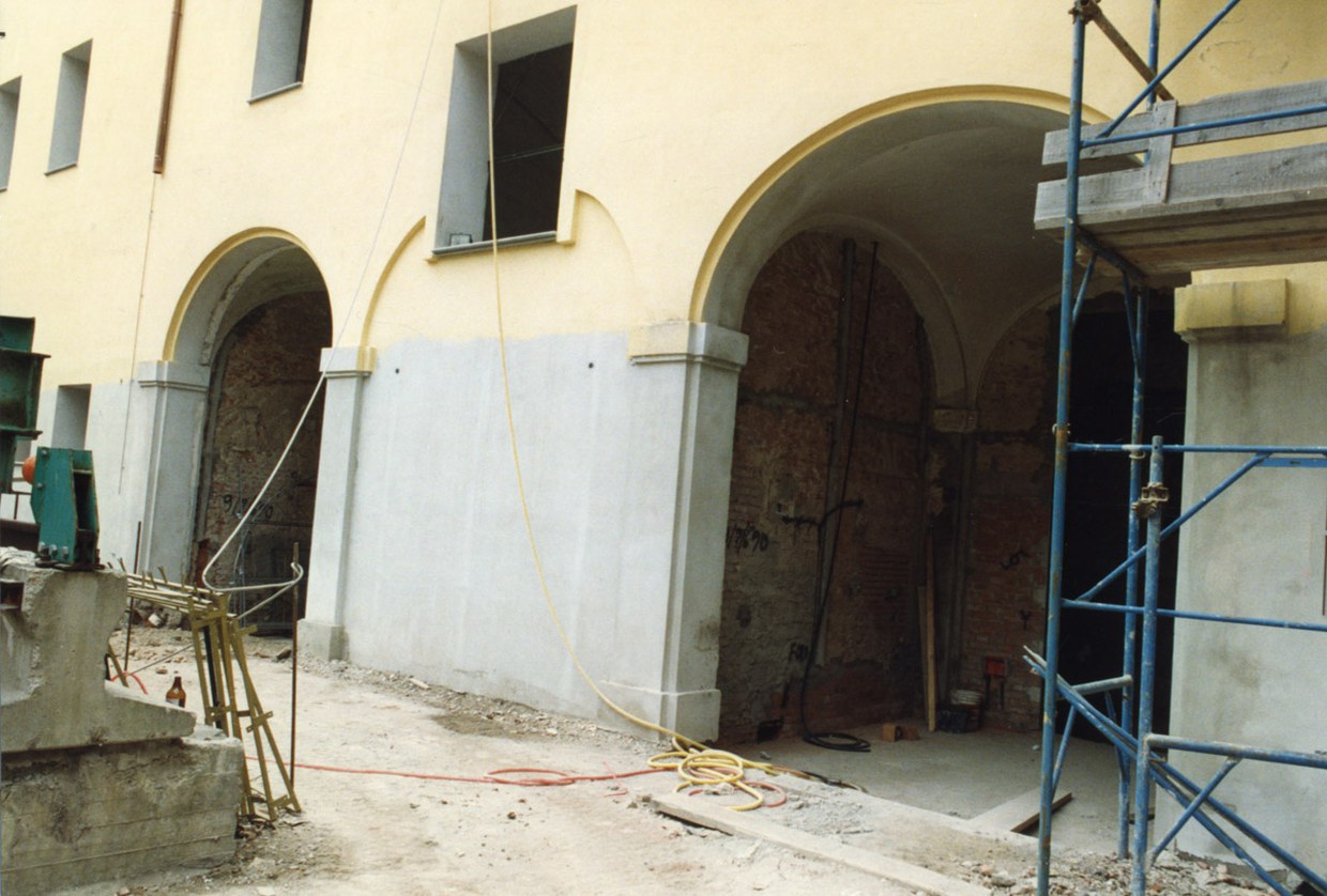Fotografia di un particolare del cantiere di restauro